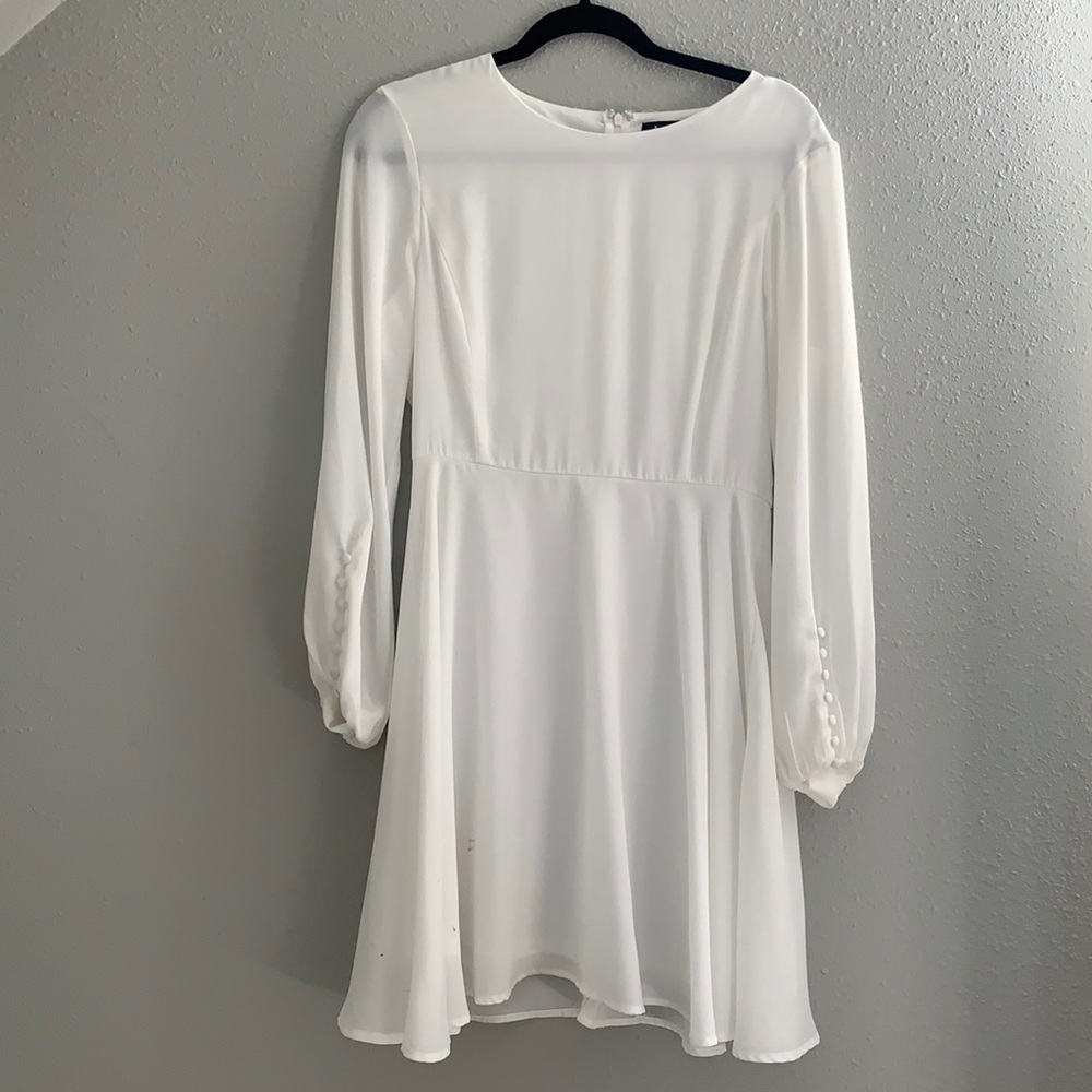White Lulus Fit + Flare Dress